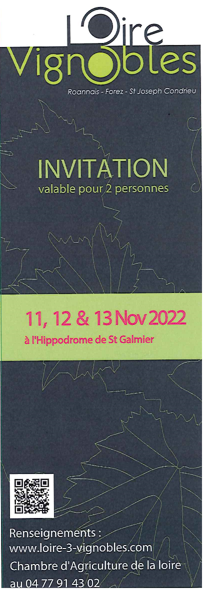 Loire aux 3 vignobles 11 - 12 - 13 Nov 22 à l'hippodrome de Saint-Galmier