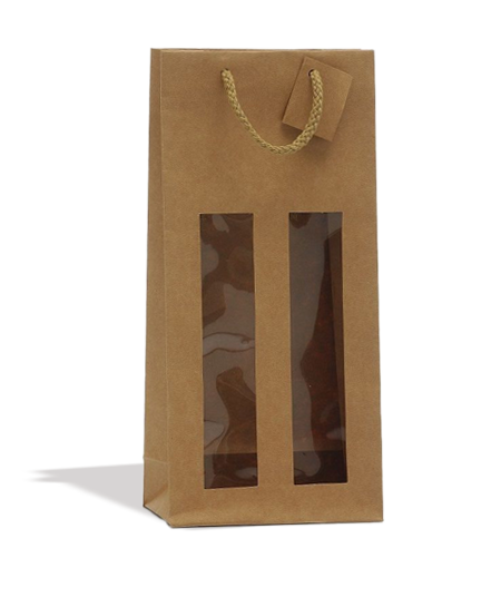  2 bottles Kraft bag